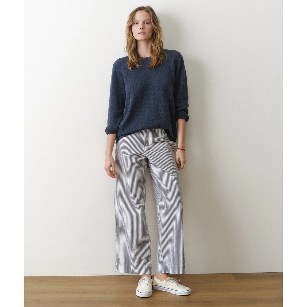 Marine Layer Marisol Boxer Pant Blue Stripe Medium New With Tags
